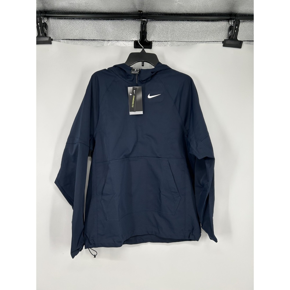 Nike Repel Golf Anorak Jacket Mens Small Navy Half 1/2 Zip Hooded CU9773-451